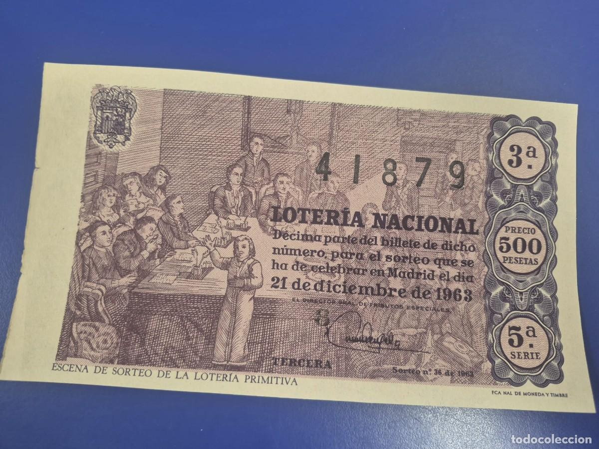 Loter&iacute;a Nacional: LOTERIA NACIONAL A&Ntilde;O 1963 SORTEO 36 NAVIDAD SERIE 5