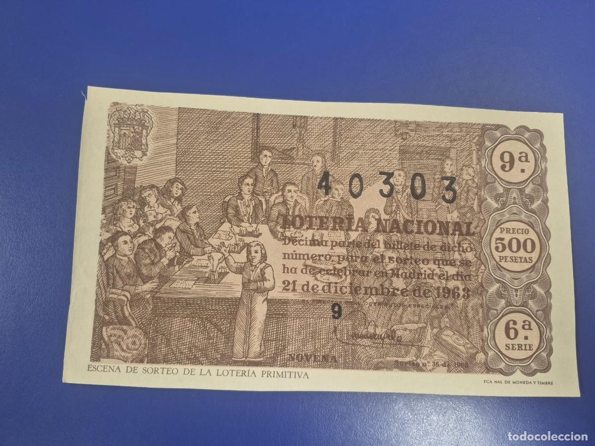 Loter&iacute;a Nacional: LOTERIA NACIONAL A&Ntilde;O 1963 SORTEO 36 NAVIDAD SERIE 6