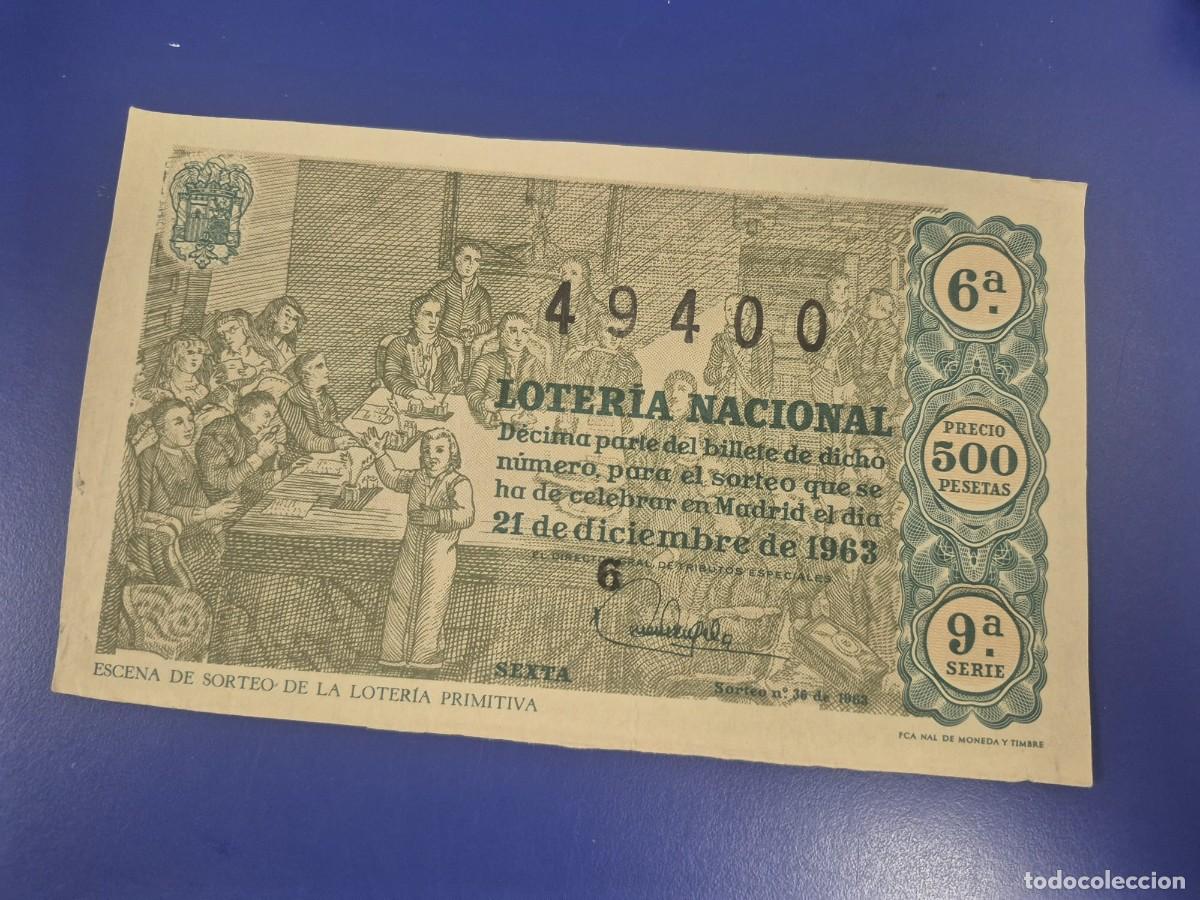 Loter&iacute;a Nacional: LOTERIA NACIONAL A&Ntilde;O 1963 SORTEO 36 NAVIDAD SERIE 9