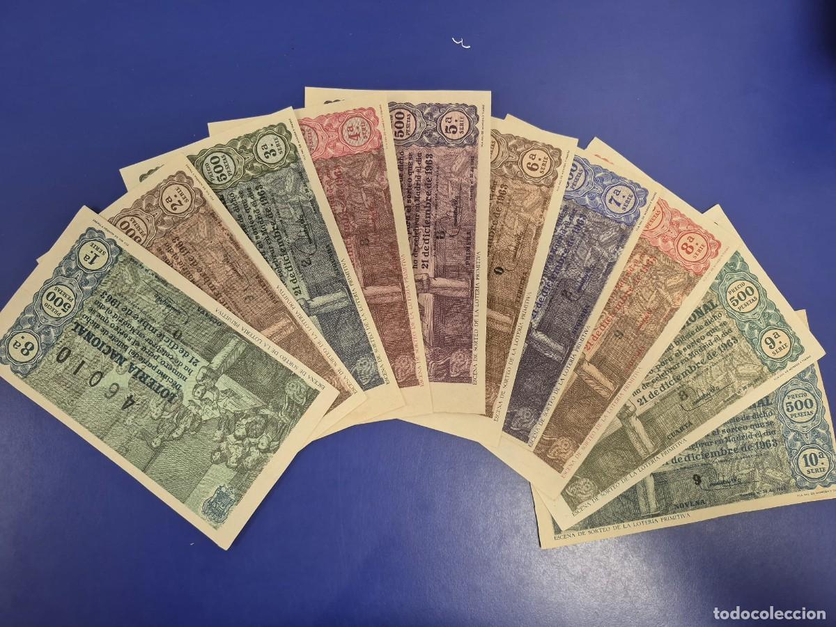 Loter&iacute;a Nacional: LOTERIA NACIONAL A&Ntilde;O 1963 SORTEO 36 NAVIDAD SERIE COMPLETA