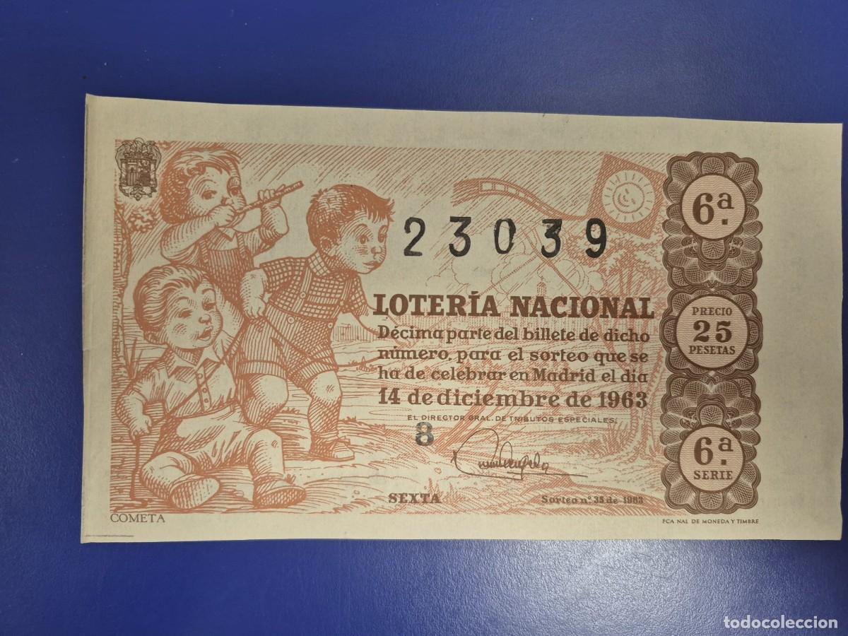 Loter&iacute;a Nacional: LOTERIA NACIONAL A&Ntilde;O 1963 SORTEO 35 SERIE 6