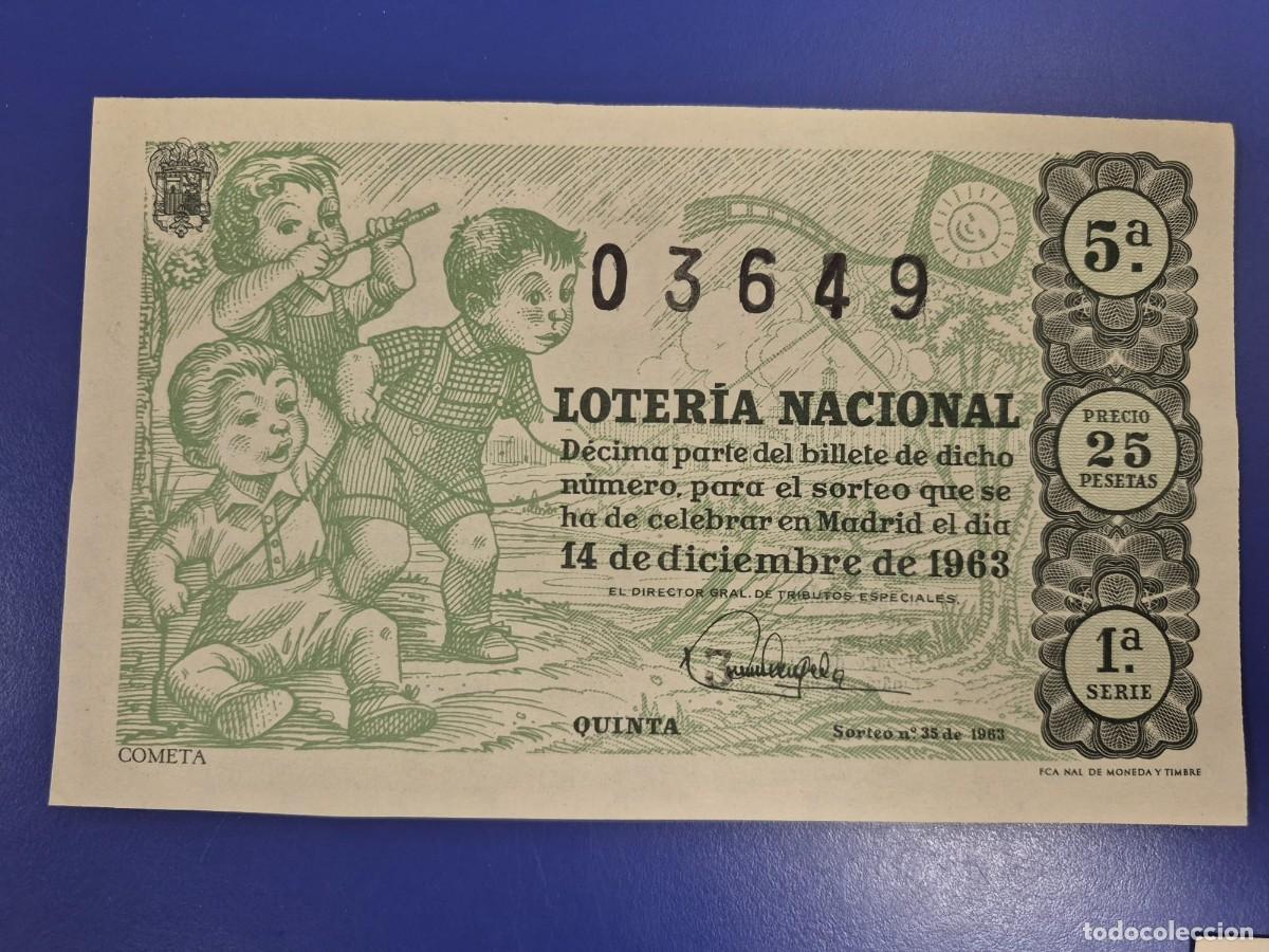 Loter&iacute;a Nacional: LOTERIA NACIONAL A&Ntilde;O 1963 SORTEO 35 SERIE 1
