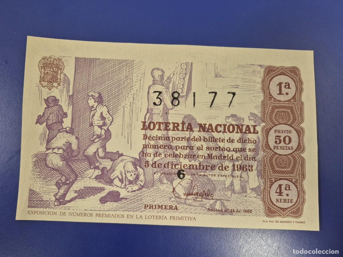 Loter&iacute;a Nacional: LOTERIA NACIONAL A&Ntilde;O 1963 SORTEO 34 SERIE 4