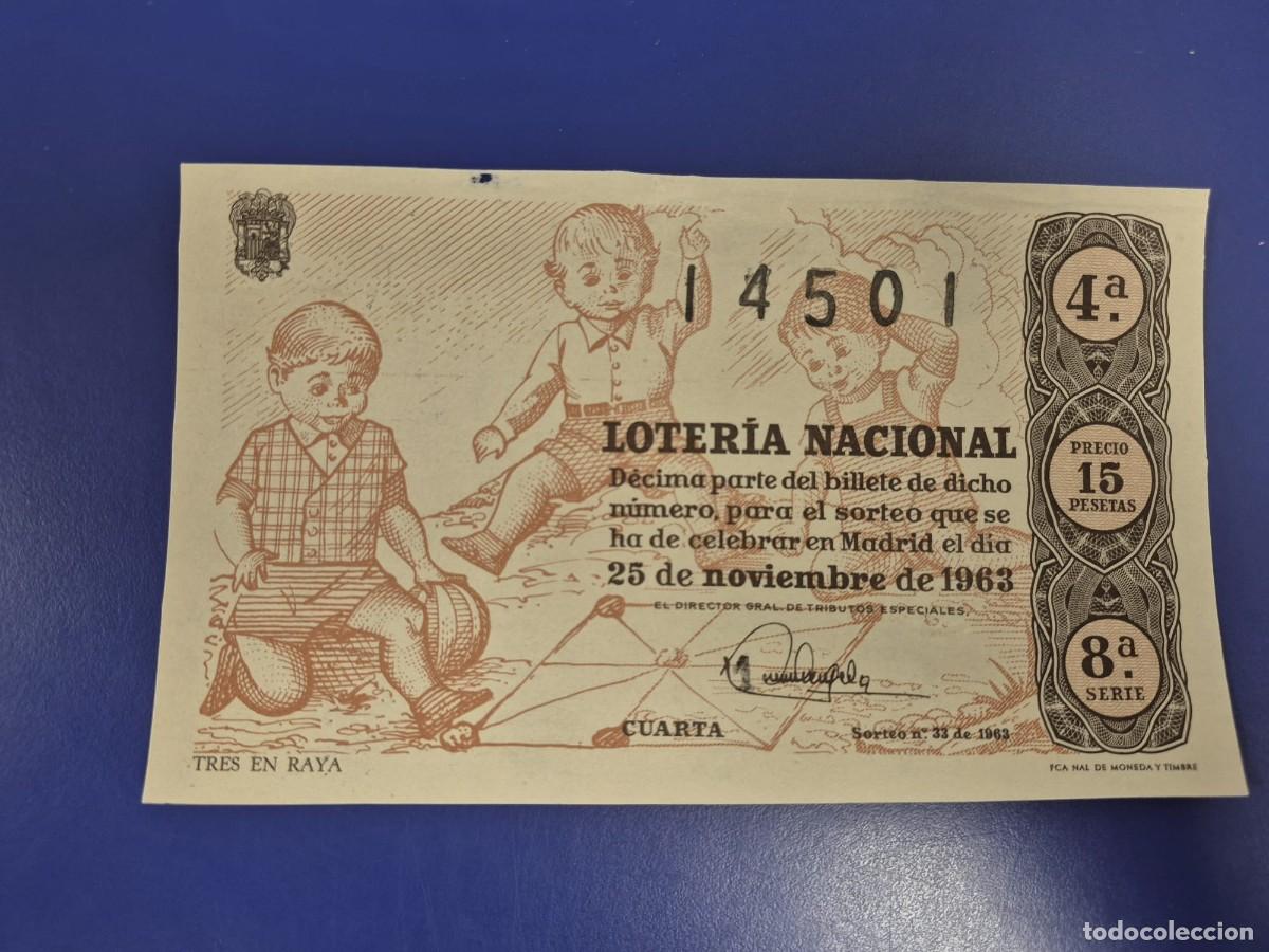 Loter&iacute;a Nacional: LOTERIA NACIONAL A&Ntilde;O 1963 SORTEO 34 SERIE 8