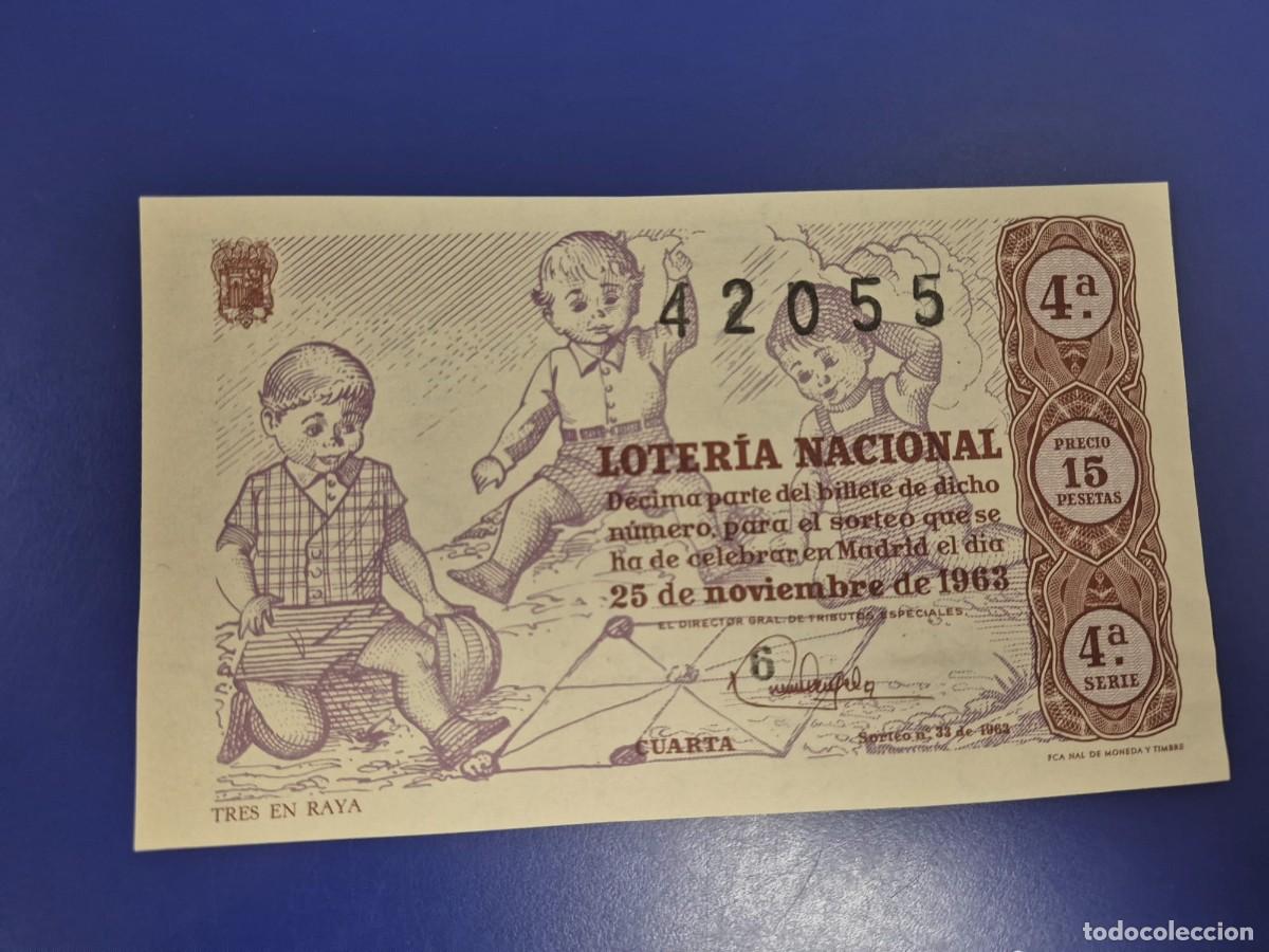 Loter&iacute;a Nacional: LOTERIA NACIONAL A&Ntilde;O 1963 SORTEO 34 SERIE 4