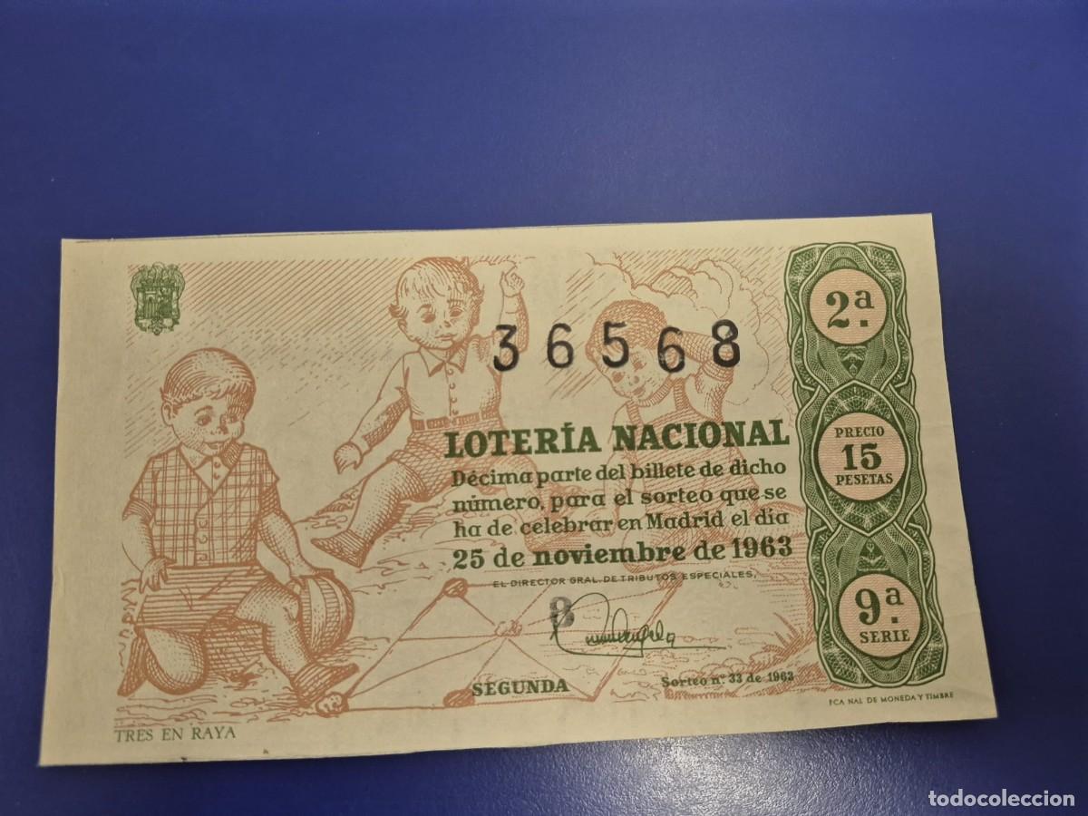 Loter&iacute;a Nacional: LOTERIA NACIONAL A&Ntilde;O 1963 SORTEO 33 SERIE 9
