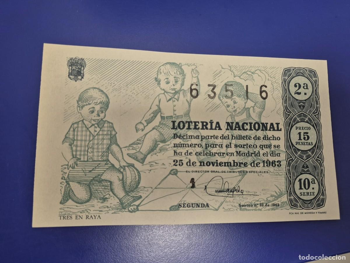 Loter&iacute;a Nacional: LOTERIA NACIONAL A&Ntilde;O 1963 SORTEO 33 SERIE 10