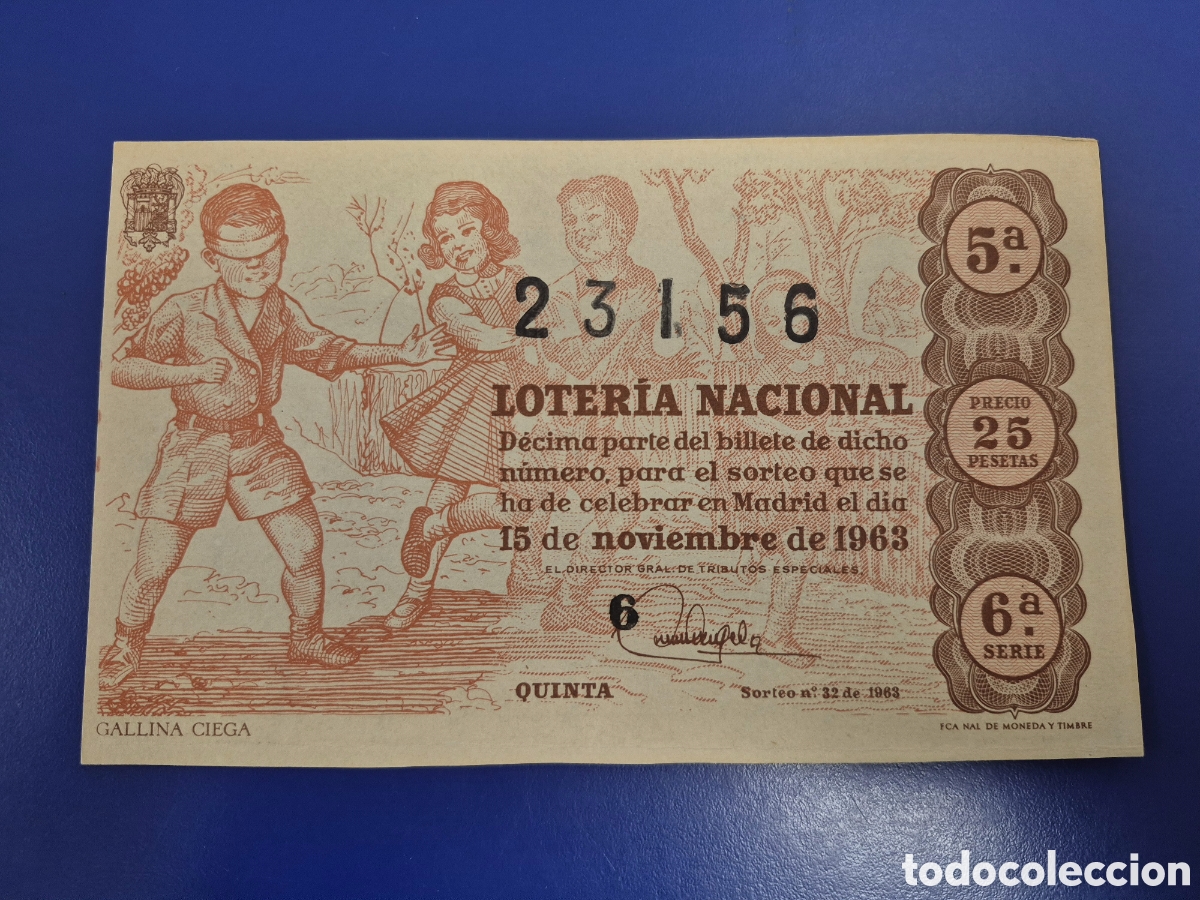Loter&iacute;a Nacional: LOTERIA NACIONAL SORTEO 32 DE 1963 SERIE 61