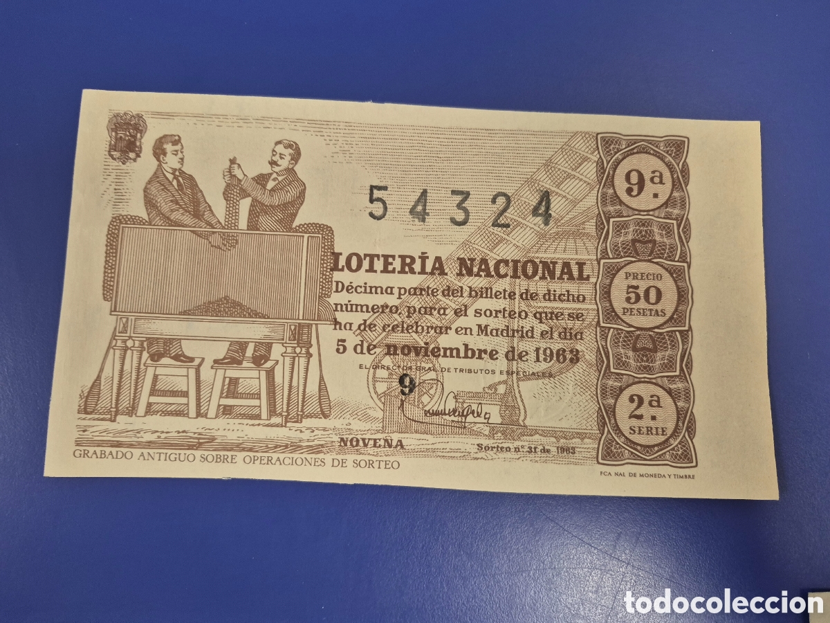 Loter&iacute;a Nacional: LOTERIA NACIONAL SORTEO 31 DE 1963 SERIE 2