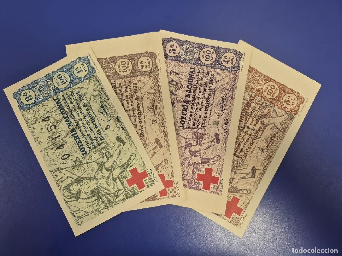 Loter&iacute;a Nacional: LOTERIA NACIONAL SORTEO 29 CRUZ ROJA DE 1960 4 SERIES DIFERENTES