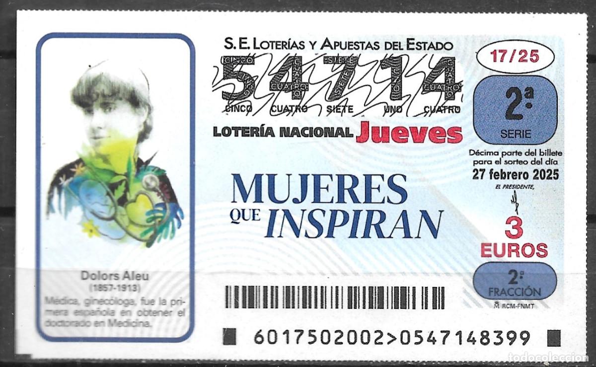 Loter&iacute;a Nacional: LOTERIA DEL JUEVES,27/02/2025.