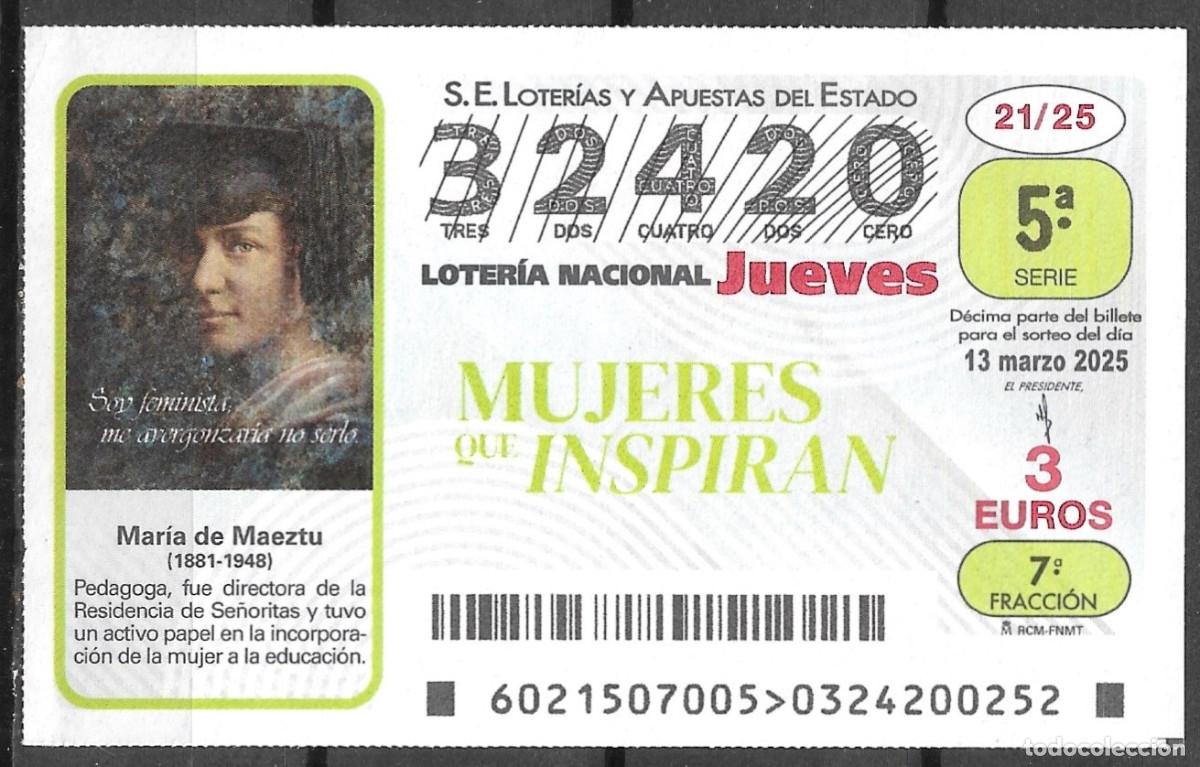 Loter&iacute;a Nacional: LOTERIA DEL JUEVES,13/03/2025.