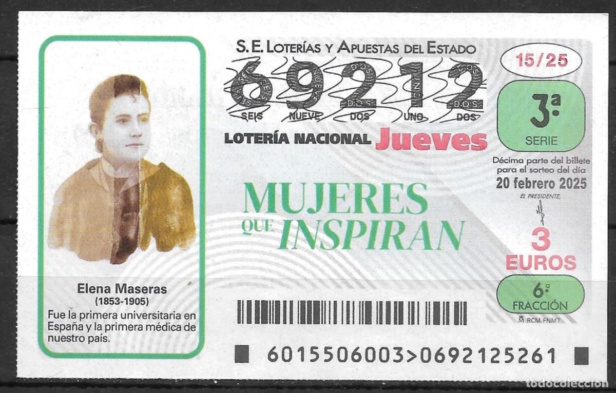 Loter&iacute;a Nacional: LOTERIA DEL JUEVES,20/02/2025.