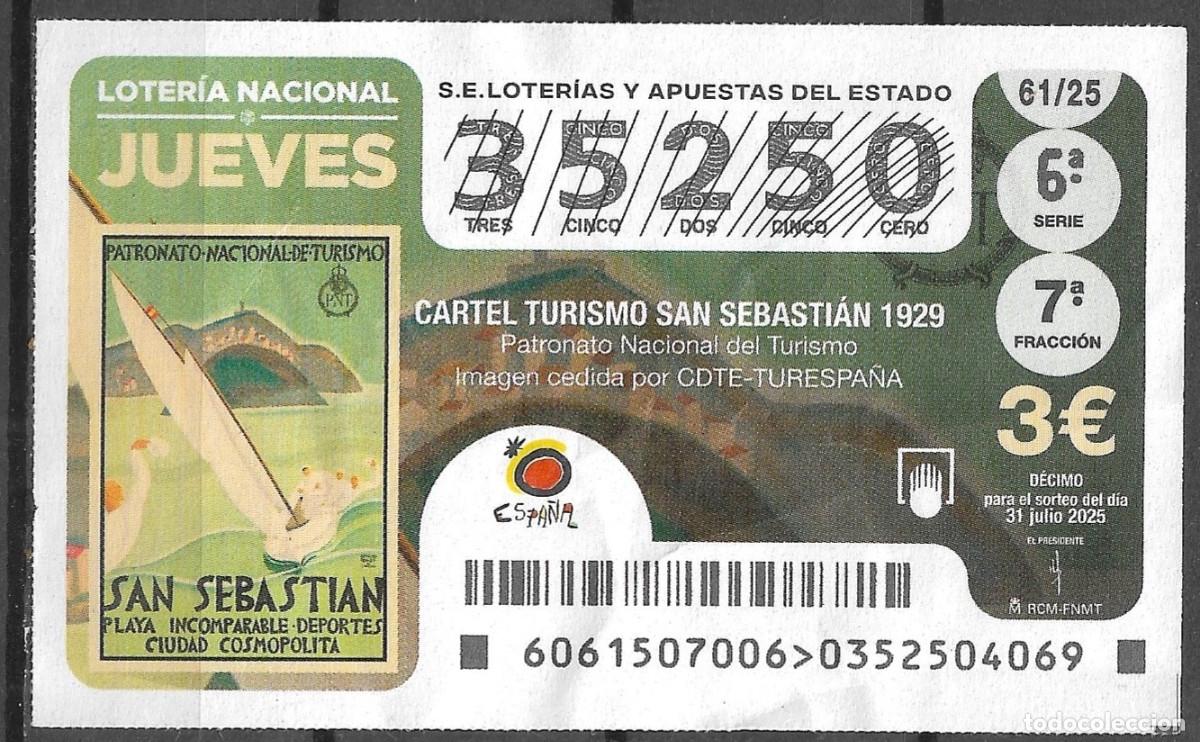 Loter&iacute;a Nacional: LOTERIA DEL JUEVES,31/07/2025.