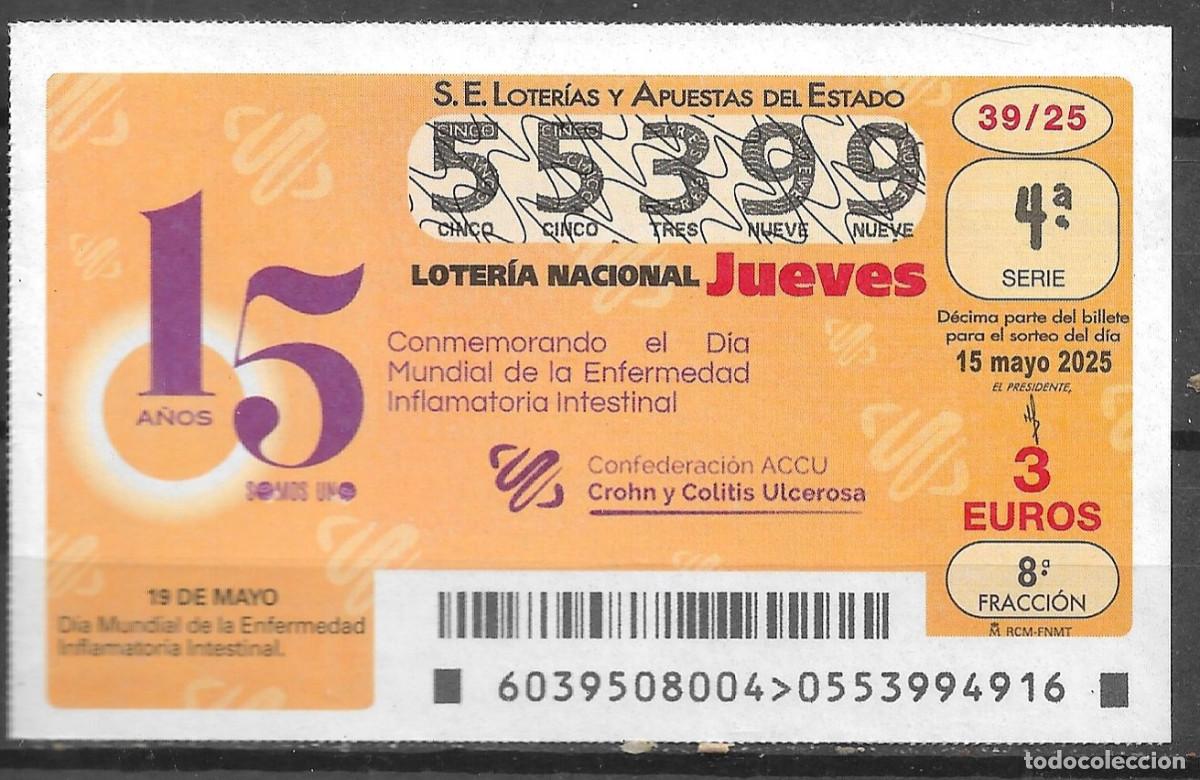 Loter&iacute;a Nacional: LOTERIA DEL JUEVES,15/05/2025.