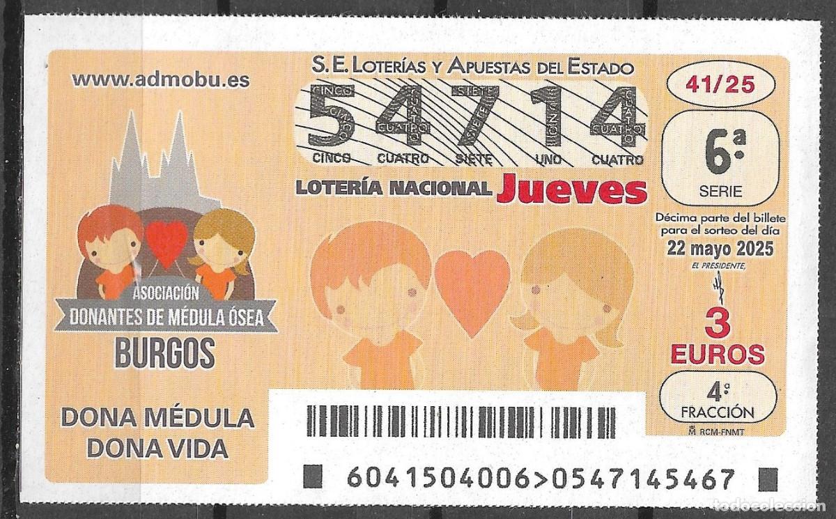 Loter&iacute;a Nacional: LOTERIA DEL JUEVES,22/05/2025.