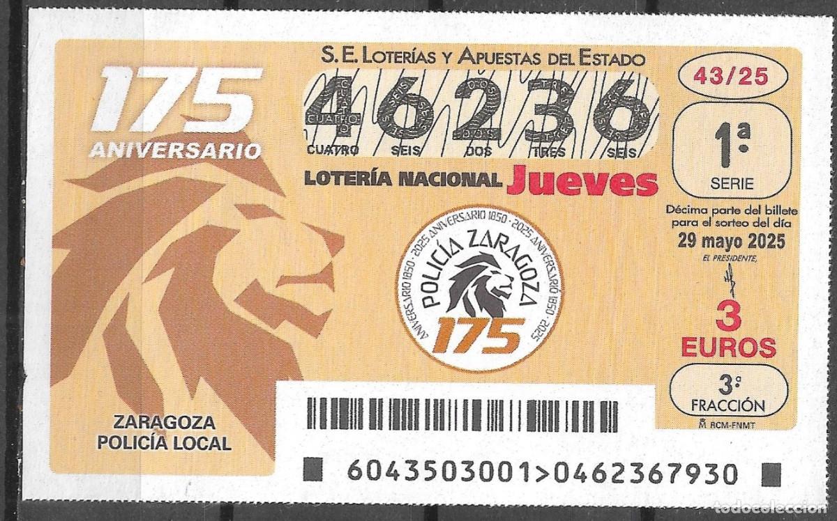 Loter&iacute;a Nacional: LOTERIA DEL JUEVES,29/05/2025.