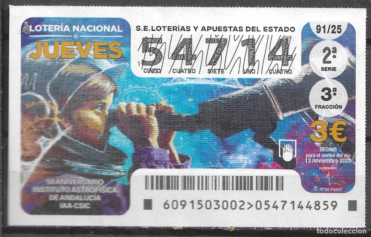 Loter&iacute;a Nacional: LOTERIA DEL JUEVES,13/11/2025.