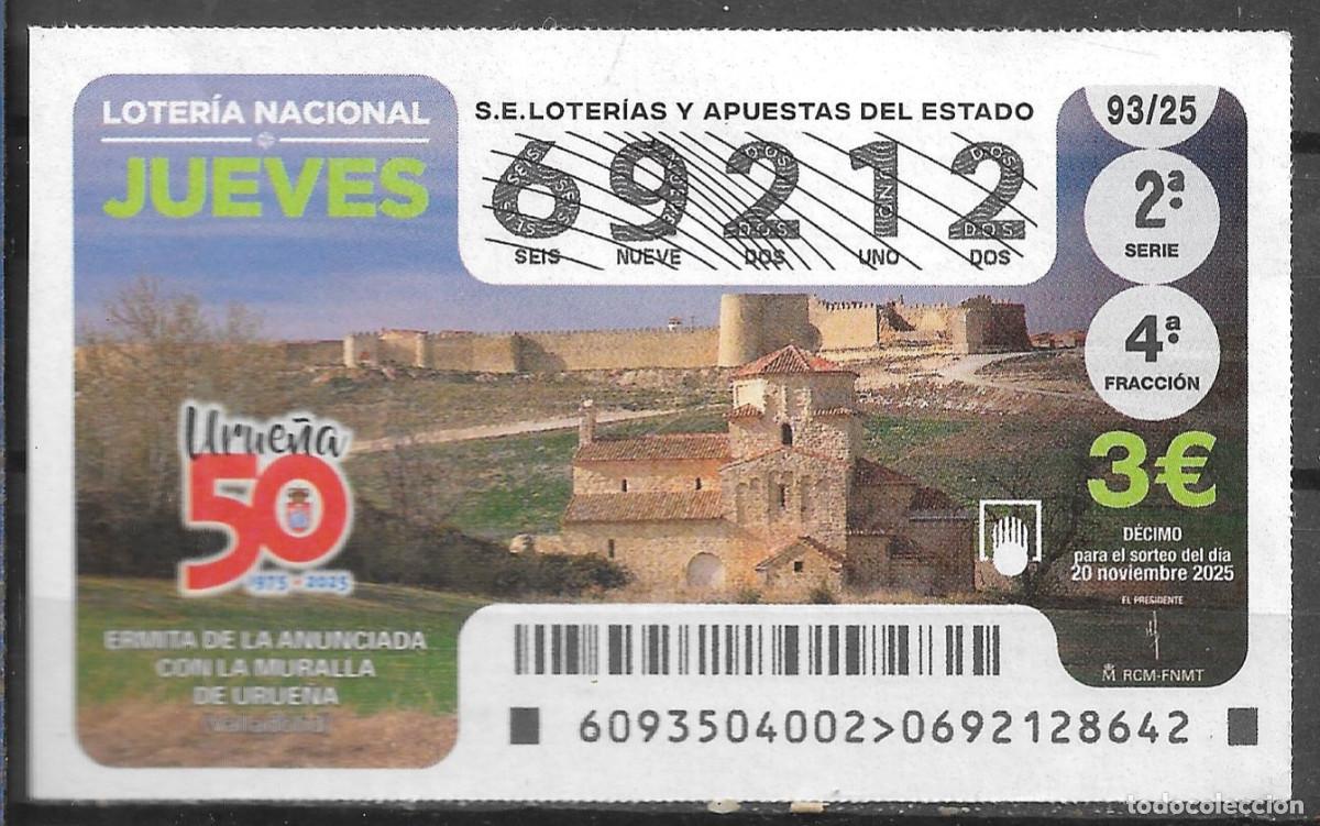Loter&iacute;a Nacional: LOTERIA DEL JUEVES,20/11/2025.
