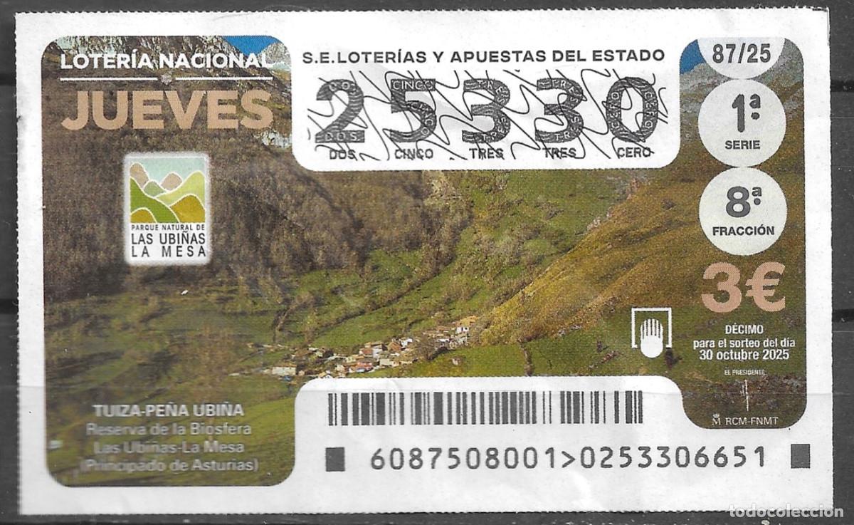 Loter&iacute;a Nacional: LOTERIA DEL JUEVES,30/10/2025.