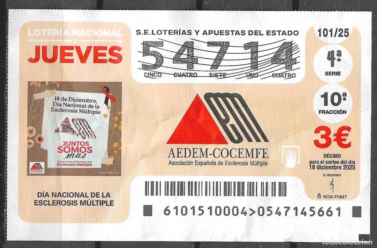 Loter&iacute;a Nacional: LOTERIA DEL JUEVES,18/12/2025.