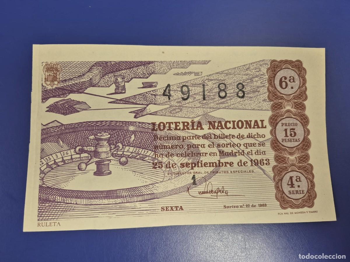 Loter&iacute;a Nacional: LOTERIA NACIONAL SORTEO 27 DE 1963 SERIE 4