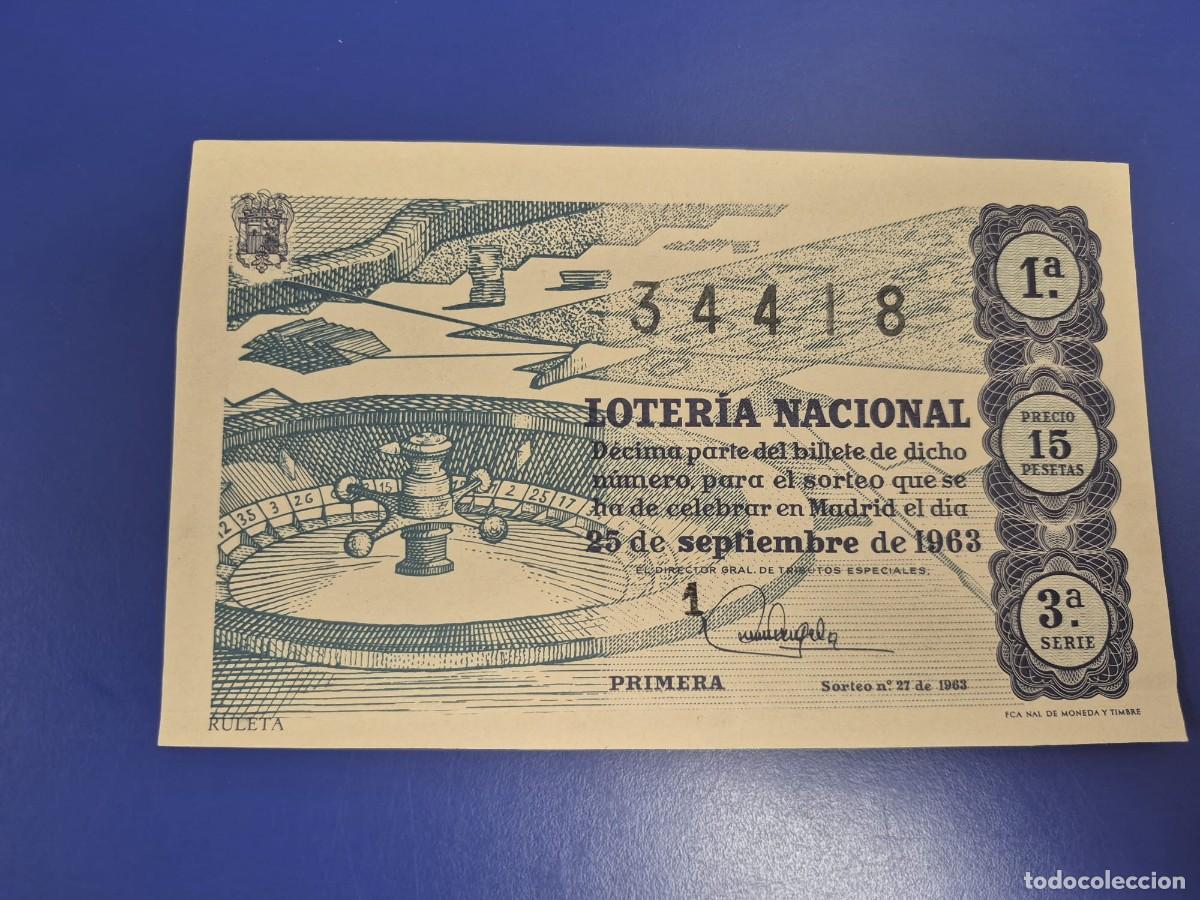 Loter&iacute;a Nacional: LOTERIA NACIONAL SORTEO 27 DE 1963 SERIE 3