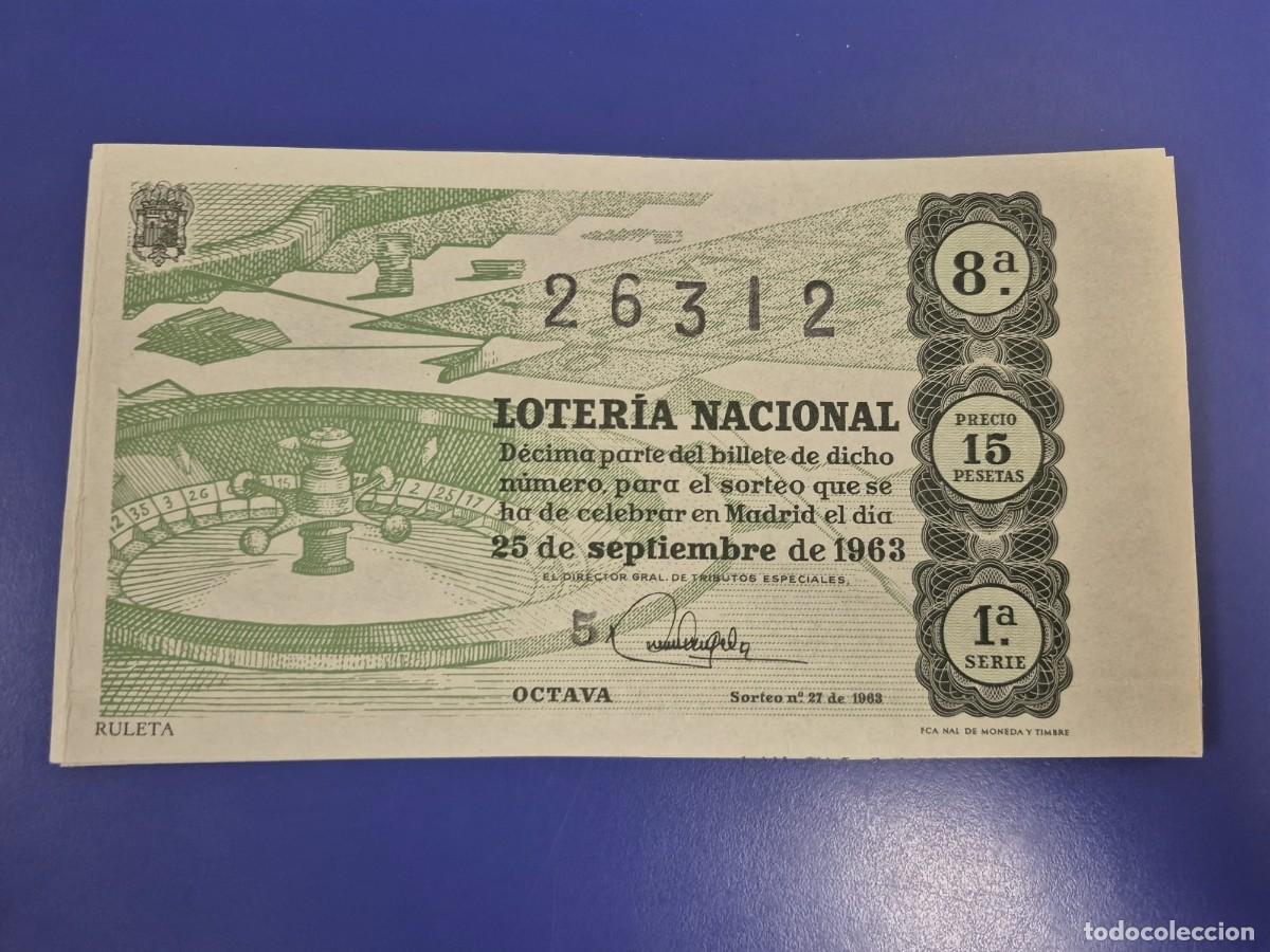 Loter&iacute;a Nacional: LOTERIA NACIONAL SORTEO 27 DE 1963 SERIE 1
