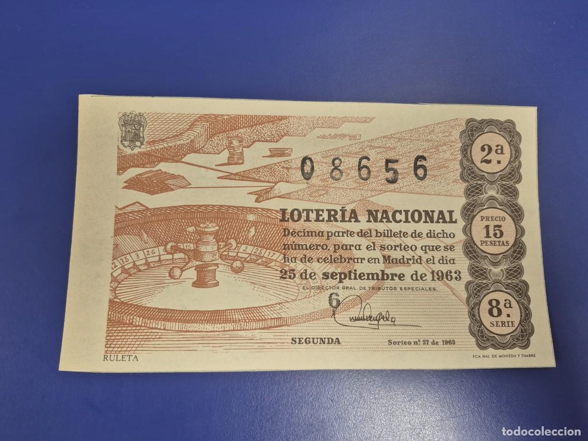 Loter&iacute;a Nacional: LOTERIA NACIONAL SORTEO 27 DE 1963 SERIE 8