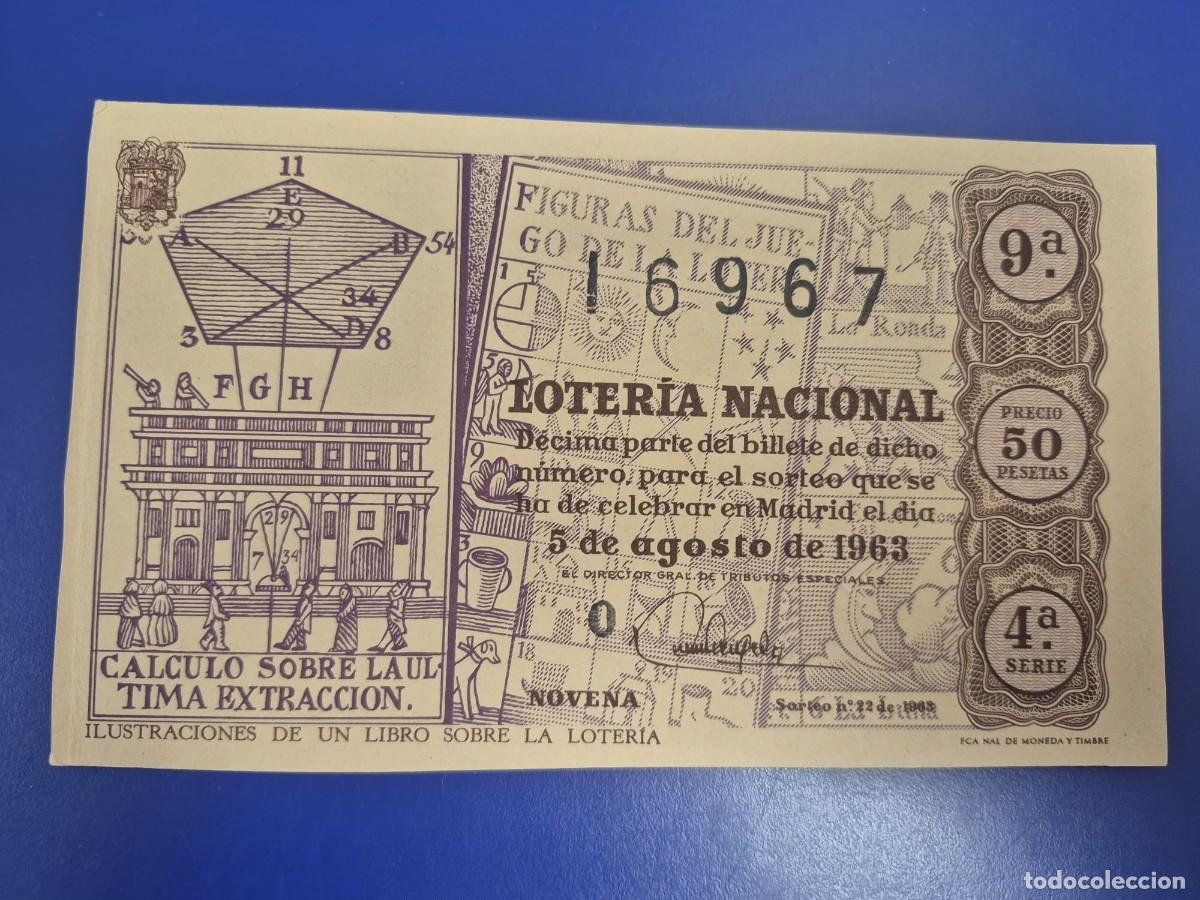 Loter&iacute;a Nacional: LOTERIA NACIONAL SORTEO 22 DE 1963 SERIE 4