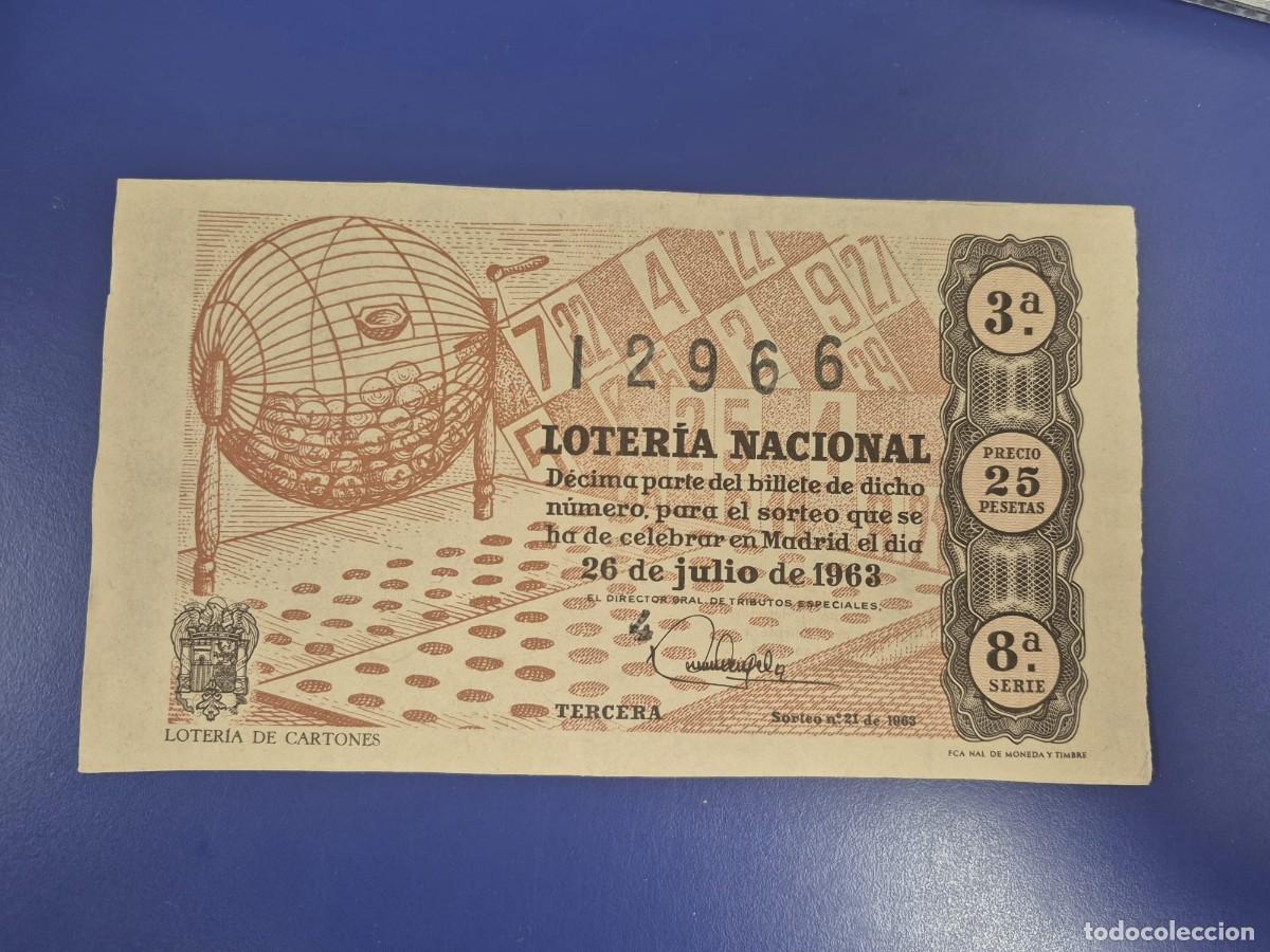 Loter&iacute;a Nacional: LOTERIA NACIONAL SORTEO 21 DE 1963 SERIE 8