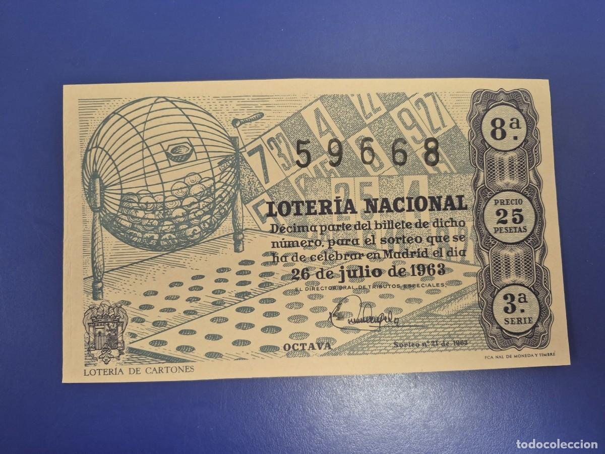 Loter&iacute;a Nacional: LOTERIA NACIONAL SORTEO 21 DE 1963 SERIE 3