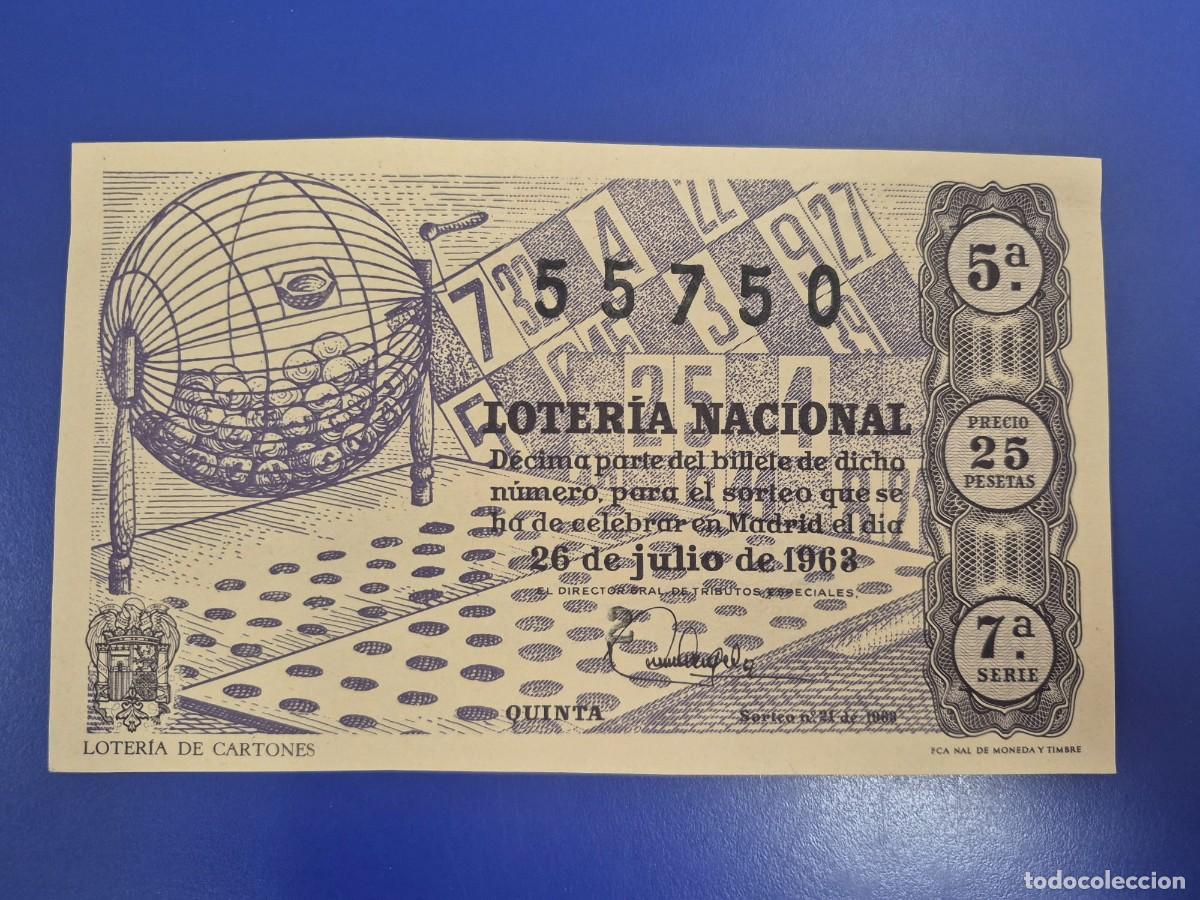 Loter&iacute;a Nacional: LOTERIA NACIONAL SORTEO 21 DE 1963 SERIE 7