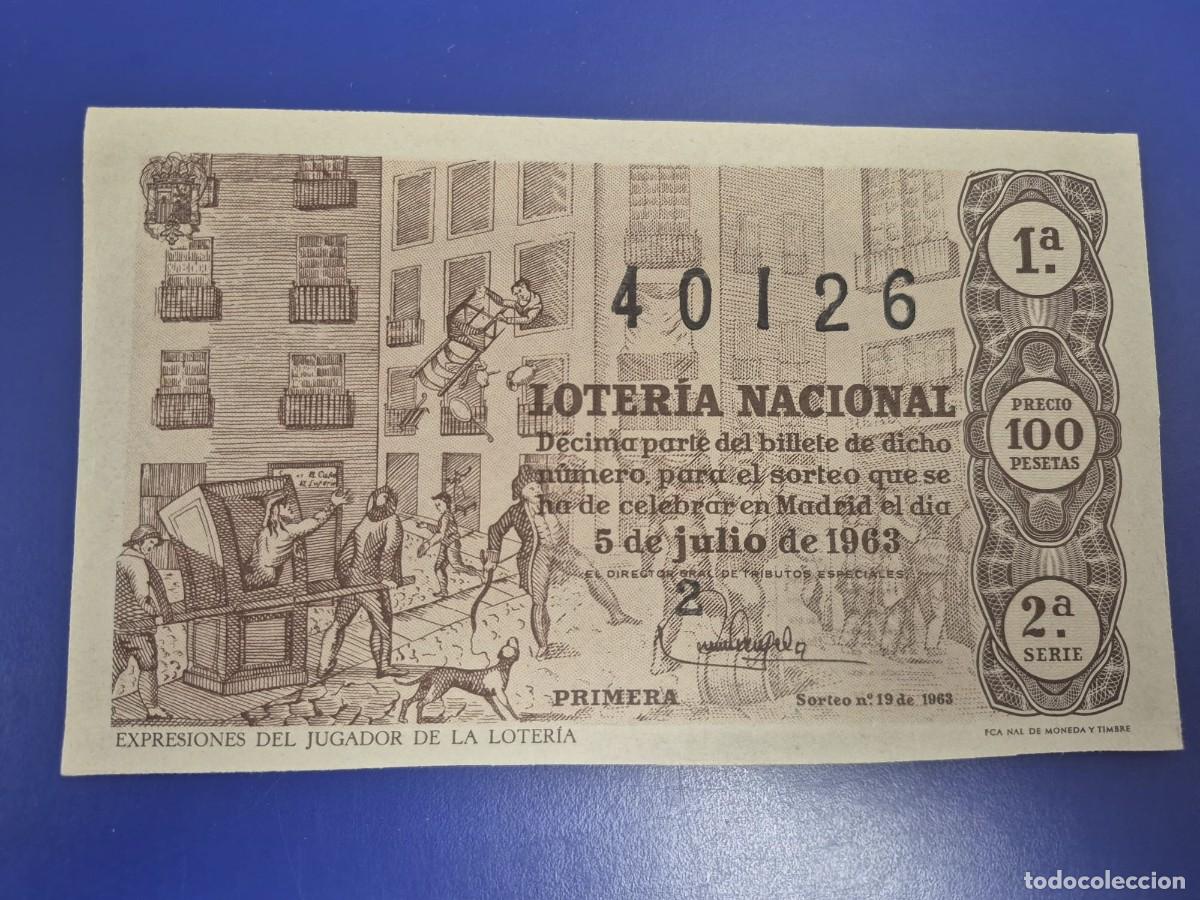 Loter&iacute;a Nacional: LOTERIA NACIONAL SORTEO 19 DE 1963 SERIE 2