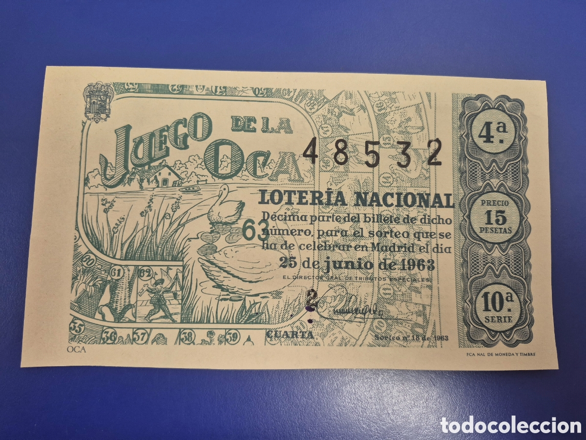 Loter&iacute;a Nacional: LOTERIA NACIONAL SORTEO 18 DE 1963 SERIE 10
