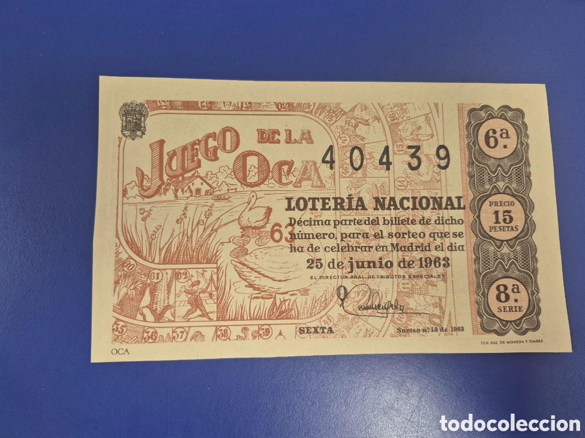Loter&iacute;a Nacional: LOTERIA NACIONAL SORTEO 18 DE 1963 SERIE 8