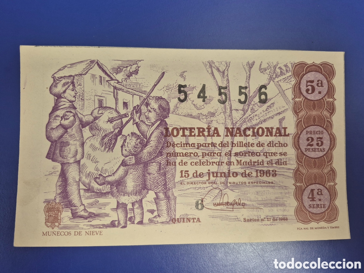 Loter&iacute;a Nacional: LOTERIA NACIONAL SORTEO 17 D3 1963 SERIE 4