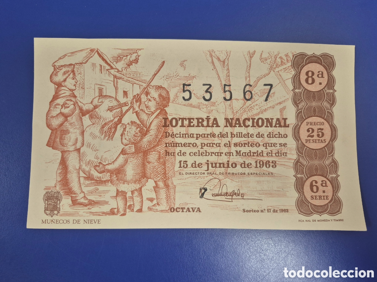 Loter&iacute;a Nacional: LOTERIA NACIONAL SORTEO 17 DE 1963 SERIE 6