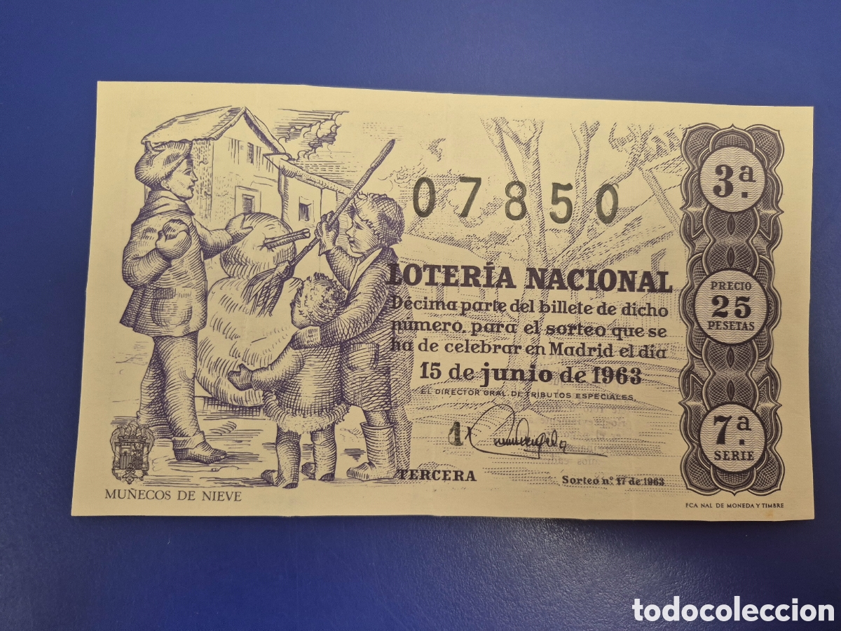 Loter&iacute;a Nacional: LOTERIA NACIONAL SORTEO 17 DE 1963 SERIE 7