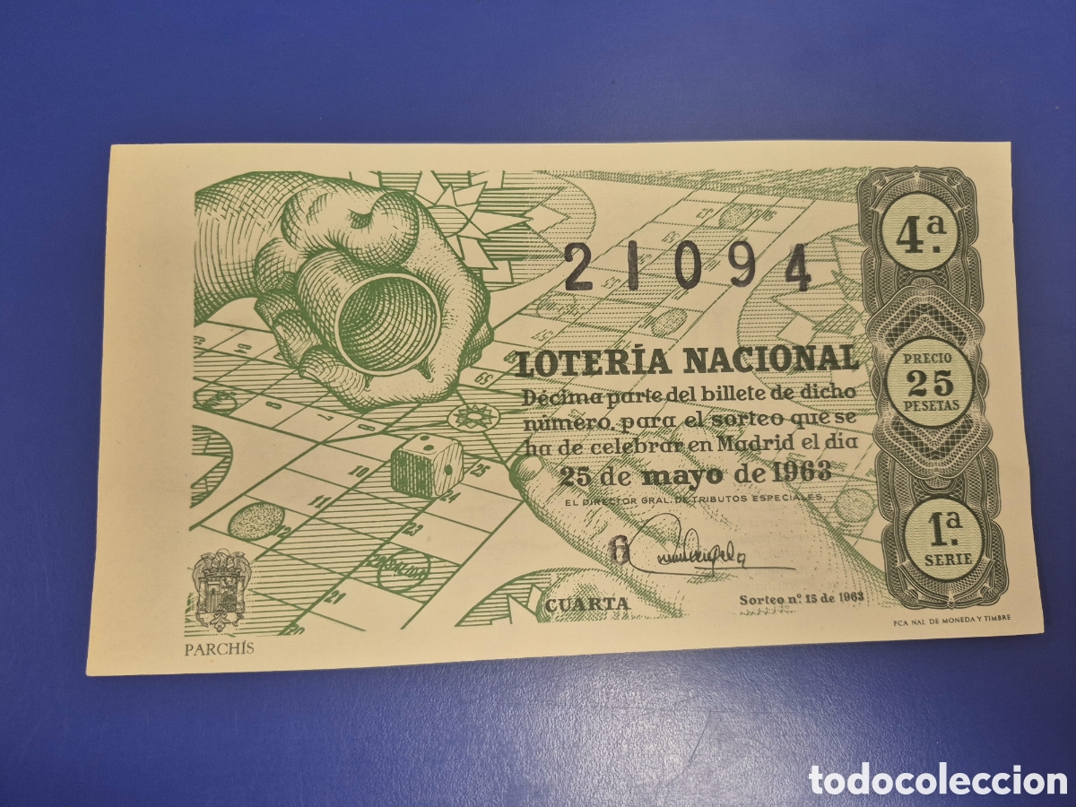 Loter&iacute;a Nacional: LOTERIA NACIONAL SORTEO 15 DE 1963 SERIE 1
