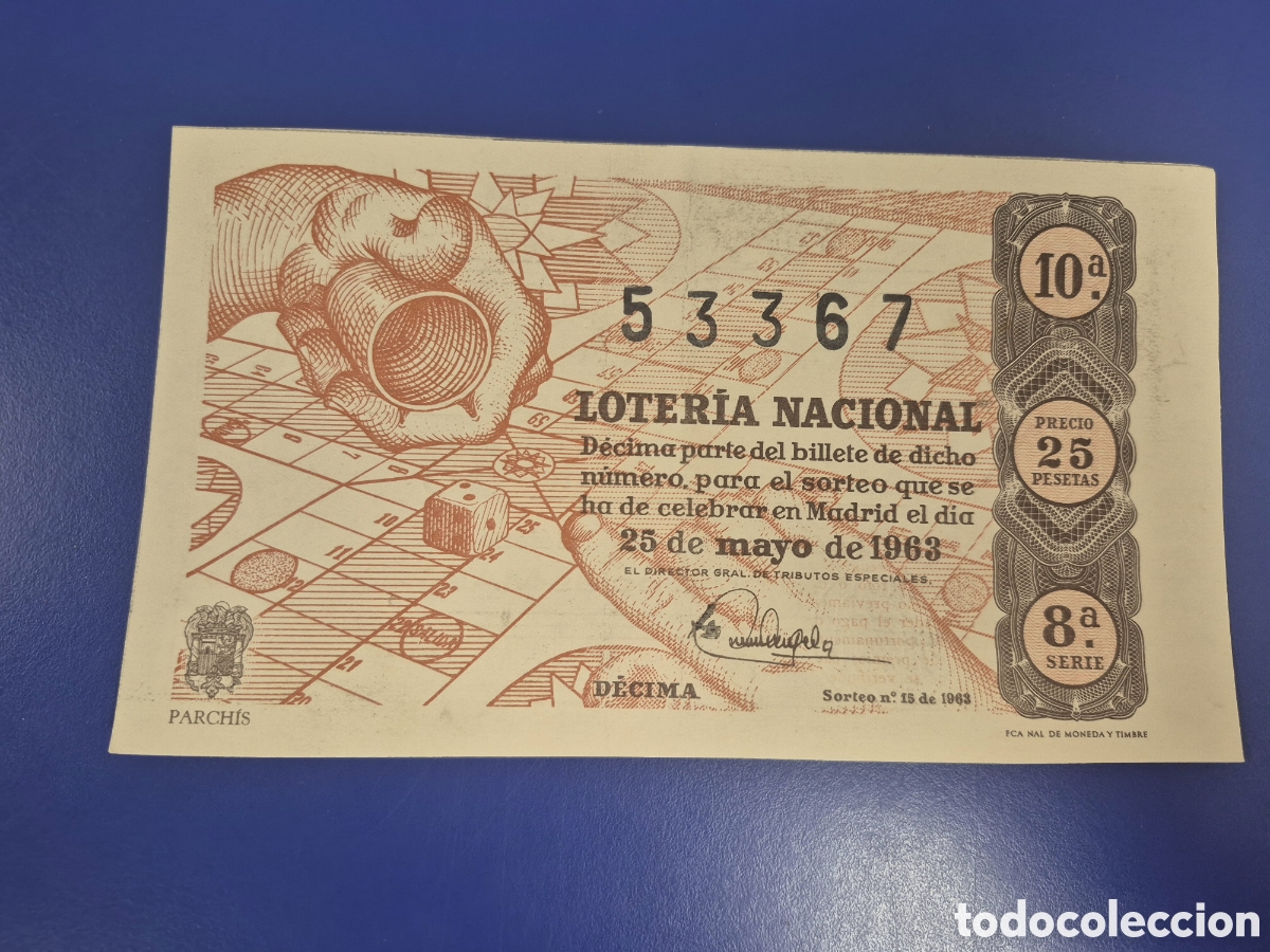 Loter&iacute;a Nacional: LOTERIA NACIONAL SORTEO 15 DE 1963 SERIE 8