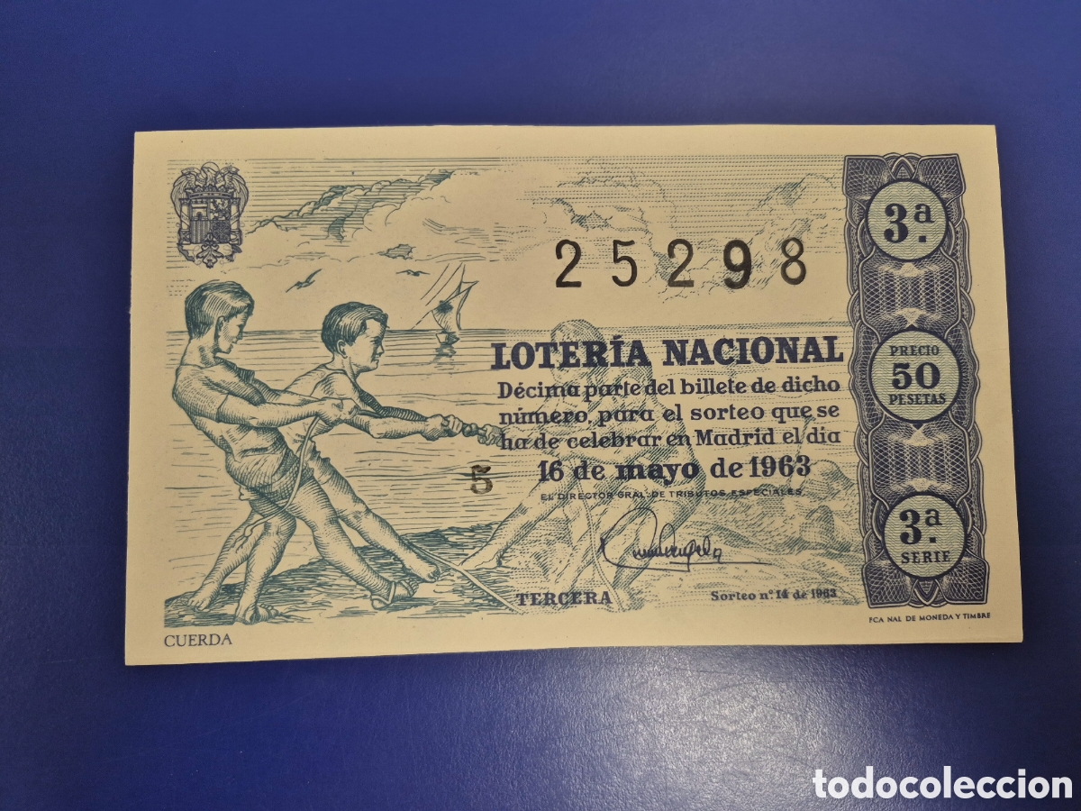 Loter&iacute;a Nacional: LOTERIA NACIONAL SORTEO 14 DE 1963 SERIE 3