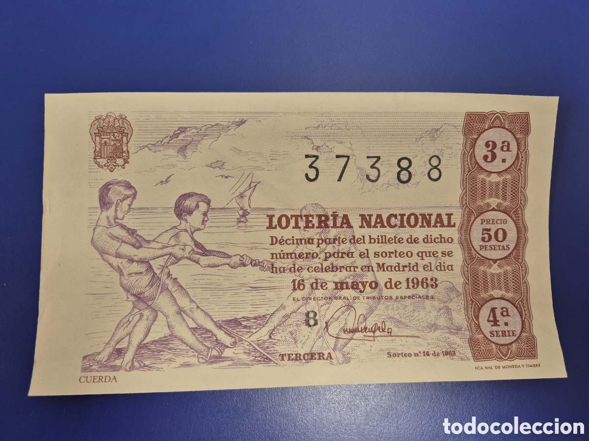 Loter&iacute;a Nacional: LOTERIA NACIONAL SORTEO 14 DE 1963 SERIE 4