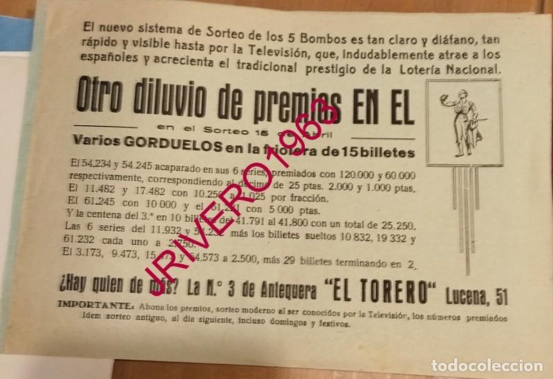 Loter&iacute;a Nacional: ANTEQUERA, A&Ntilde;OS 60, CARTEL PUBLICITARIO ADMINISTRACION DE LOTERIA, 22X15 CMS