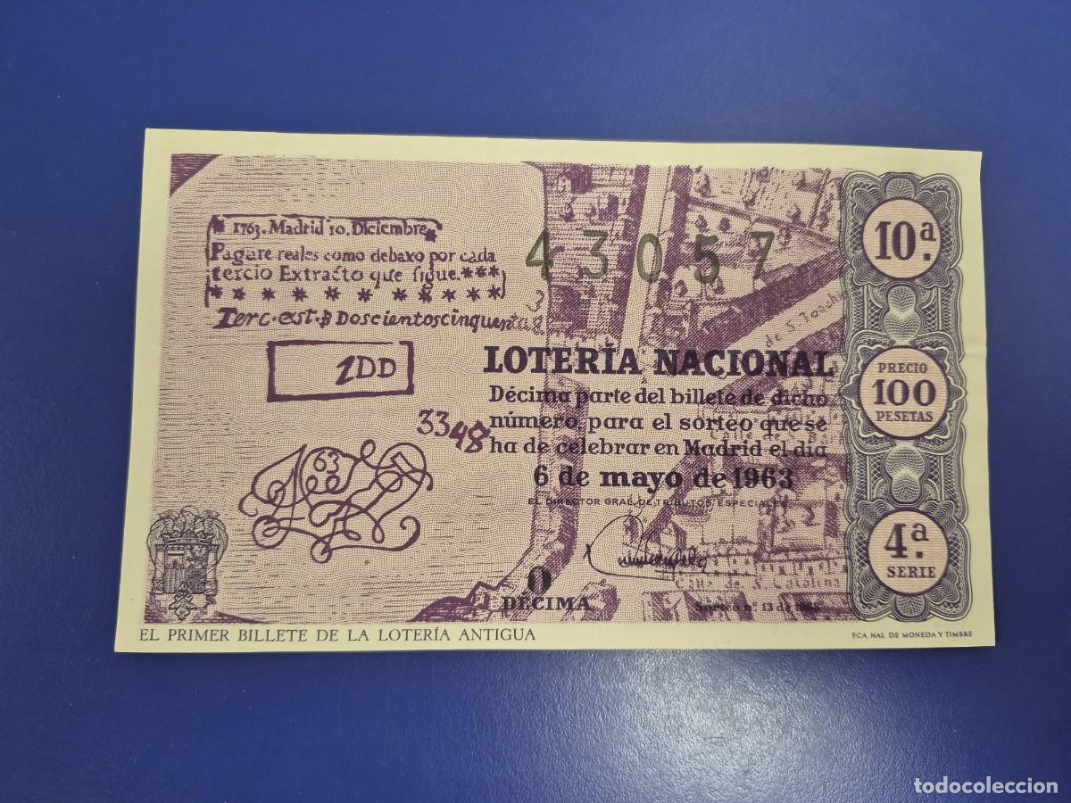 Loter&iacute;a Nacional: LOTERIA NACIONAL SORTEO 13 DE 1963 SERIE 4