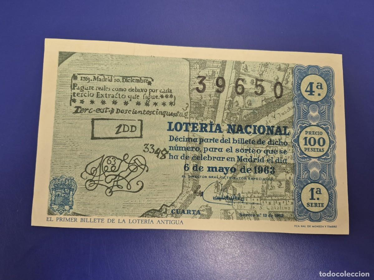 Loter&iacute;a Nacional: LOTERIA NACIONAL SORTEO 13 DE 1963 SERIE 1