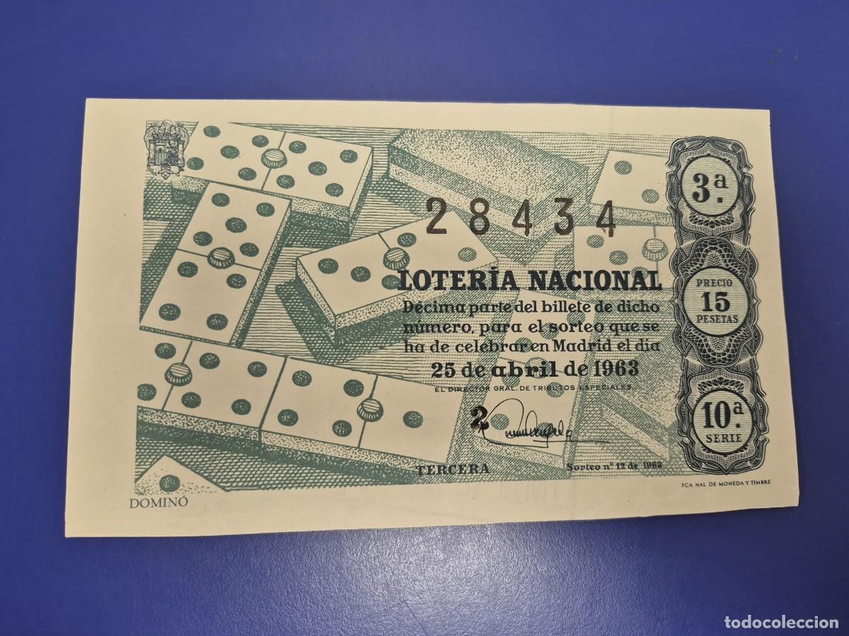 Loter&iacute;a Nacional: LOTERIA NACIONAL SORTEO 12 DE 1963 SERIE 10