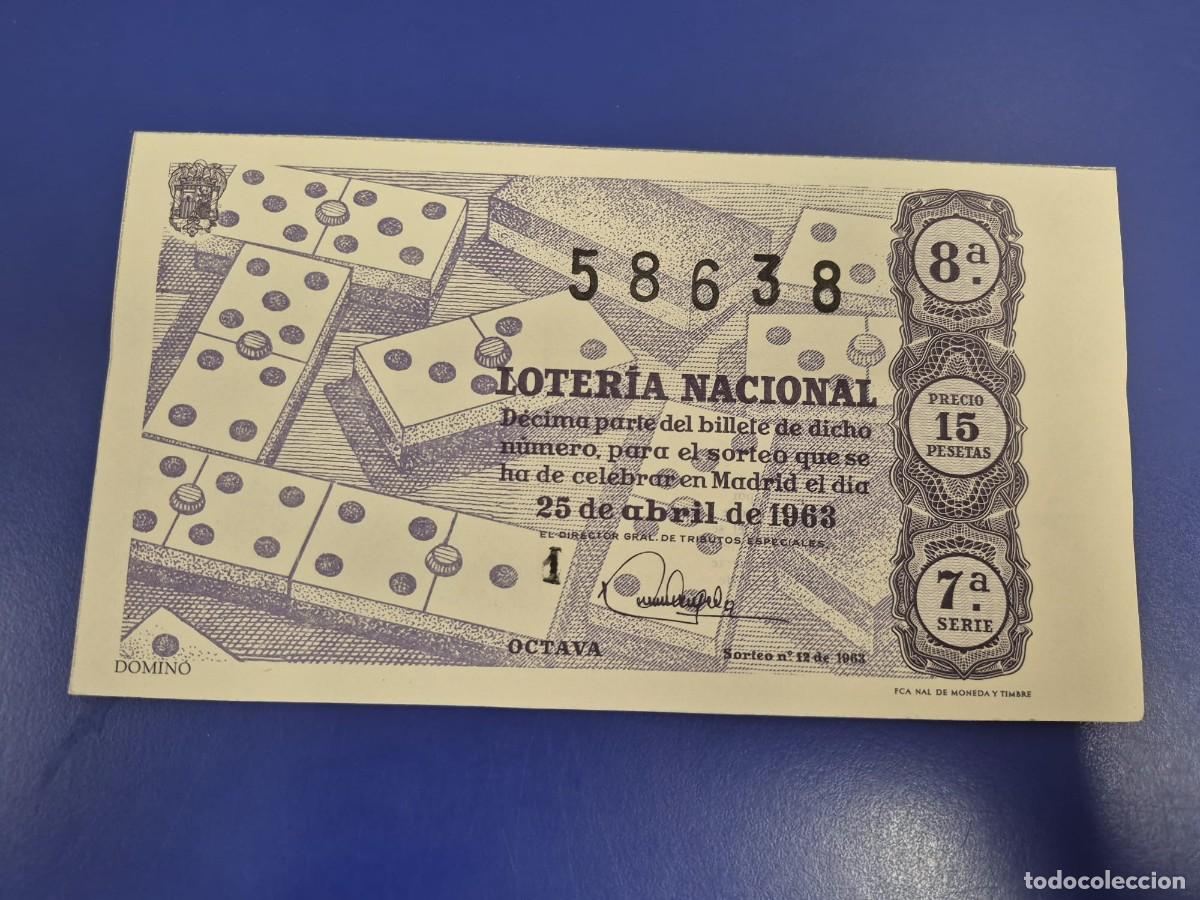 Loter&iacute;a Nacional: LOTERIA NACIONAL SORTEO 12 DE 1963 SERIE 7
