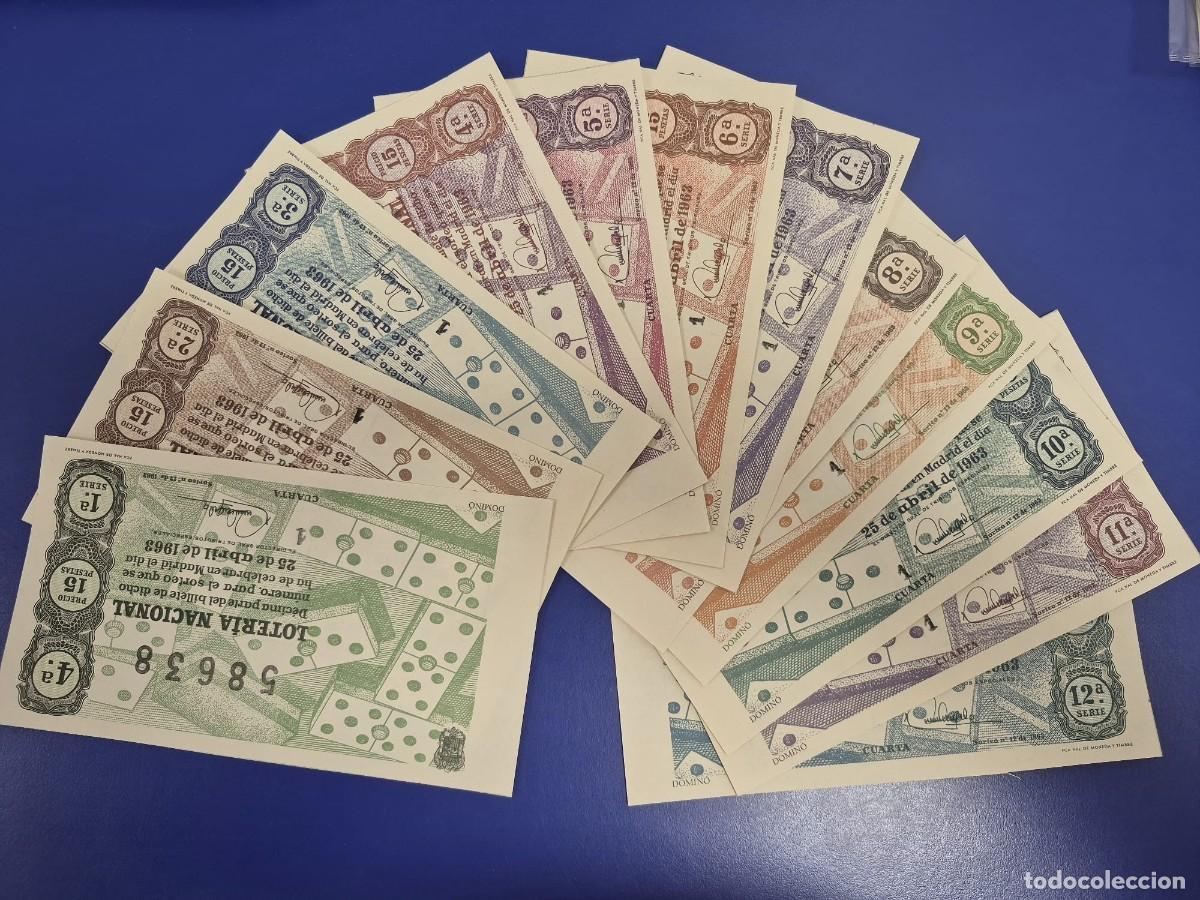 Loter&iacute;a Nacional: LOTERIA NACIONAL SORTEO 12 DE 1963 SERIE COMPLETA