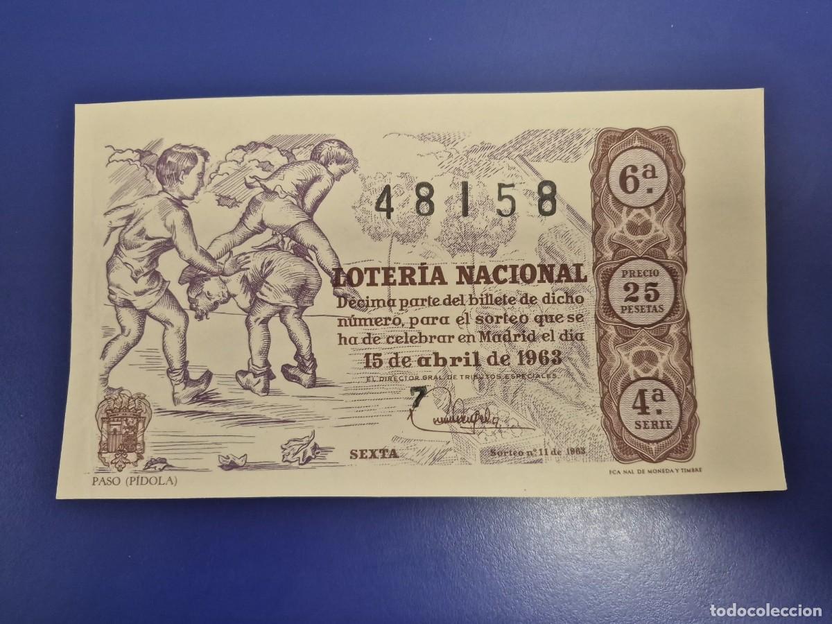 Loter&iacute;a Nacional: LOTERIA NACIONAL SORTEO 11 DE 1963 SERIE 4
